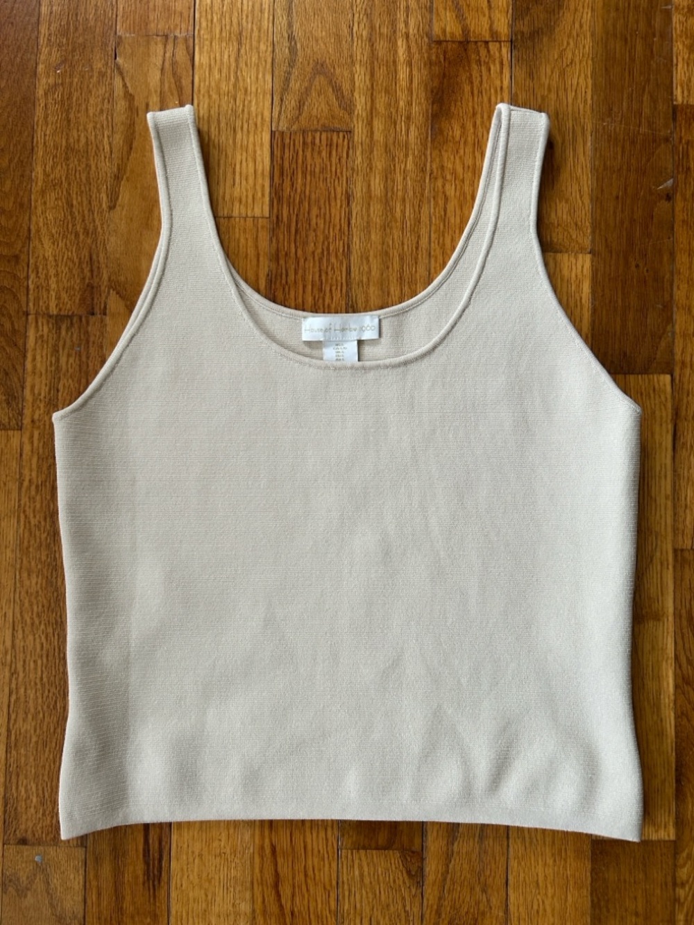 House of Harlow 1960 Taupe Crop Round Neck Tank Top Size Large
